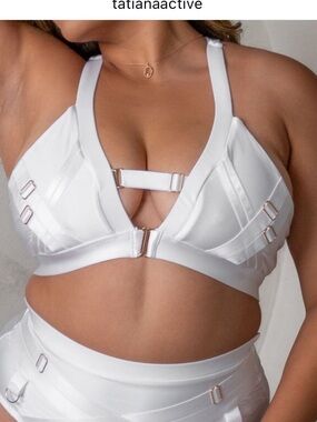 Sleek charcoal Faye Strappy Pole Top by Tatianna